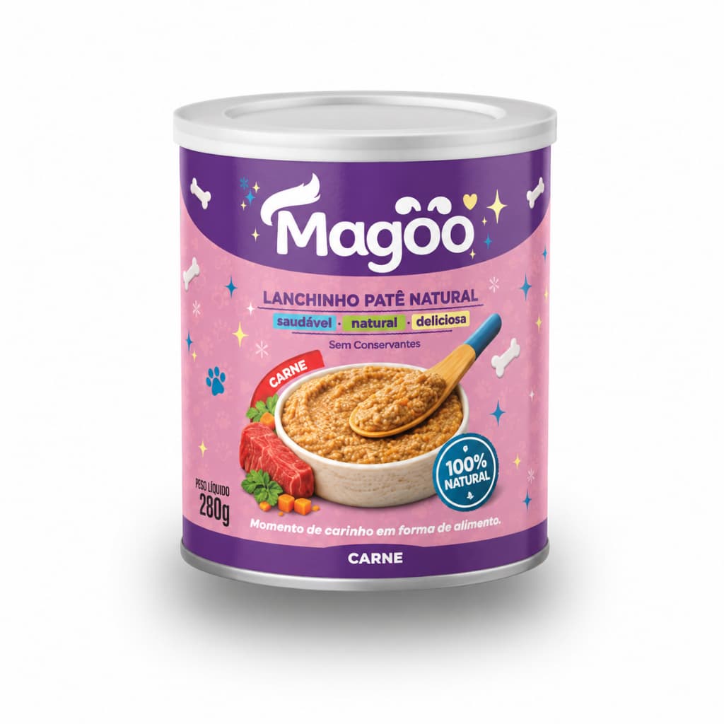 Ração Úmida Alimento Natural Cachorro Lata 280g Magoo Carne