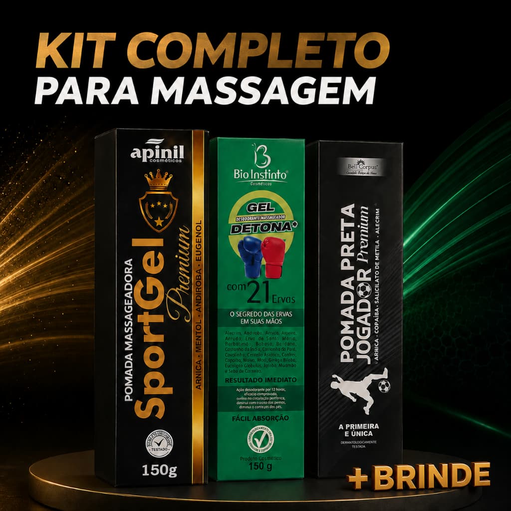 kIT 3 UND Pomada Premium  Massageadora Atleta Academia Dores Musculares