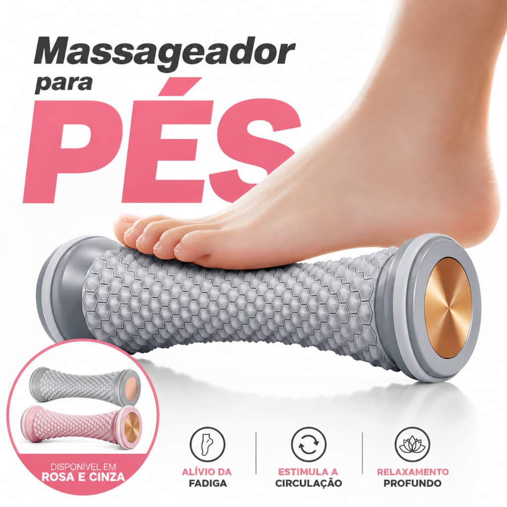 Rolo Massageador para Pés e Pernas Alívio Dor Muscular Relaxamento Academia Pilates