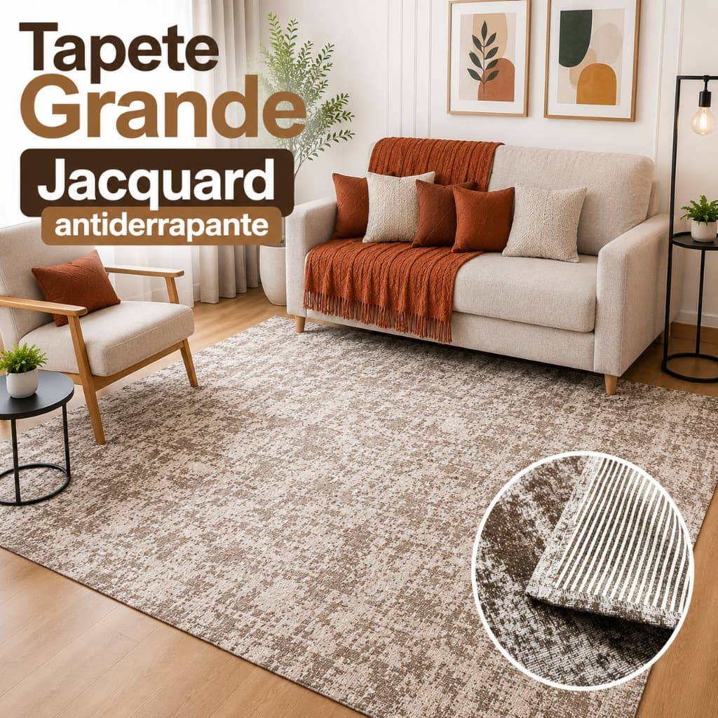 Tapete Para Sala Geométrico Grande JACQUARD Moderno Antiderrapante - Várias Estampas
