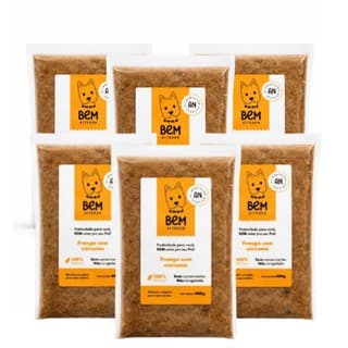 Kit 6 Ração Natural para Cachorro 2,4 kg  Frango com Cúrcuma cada Alimentação Saudáve S/ Conservantes Óleo de Salmão