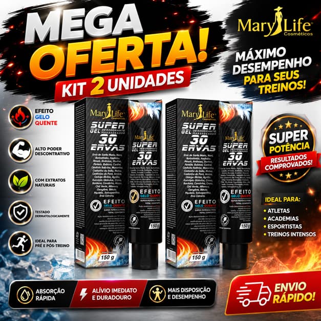Kit 2 Unidades Super Gel 30 Ervas 150g Mary Life