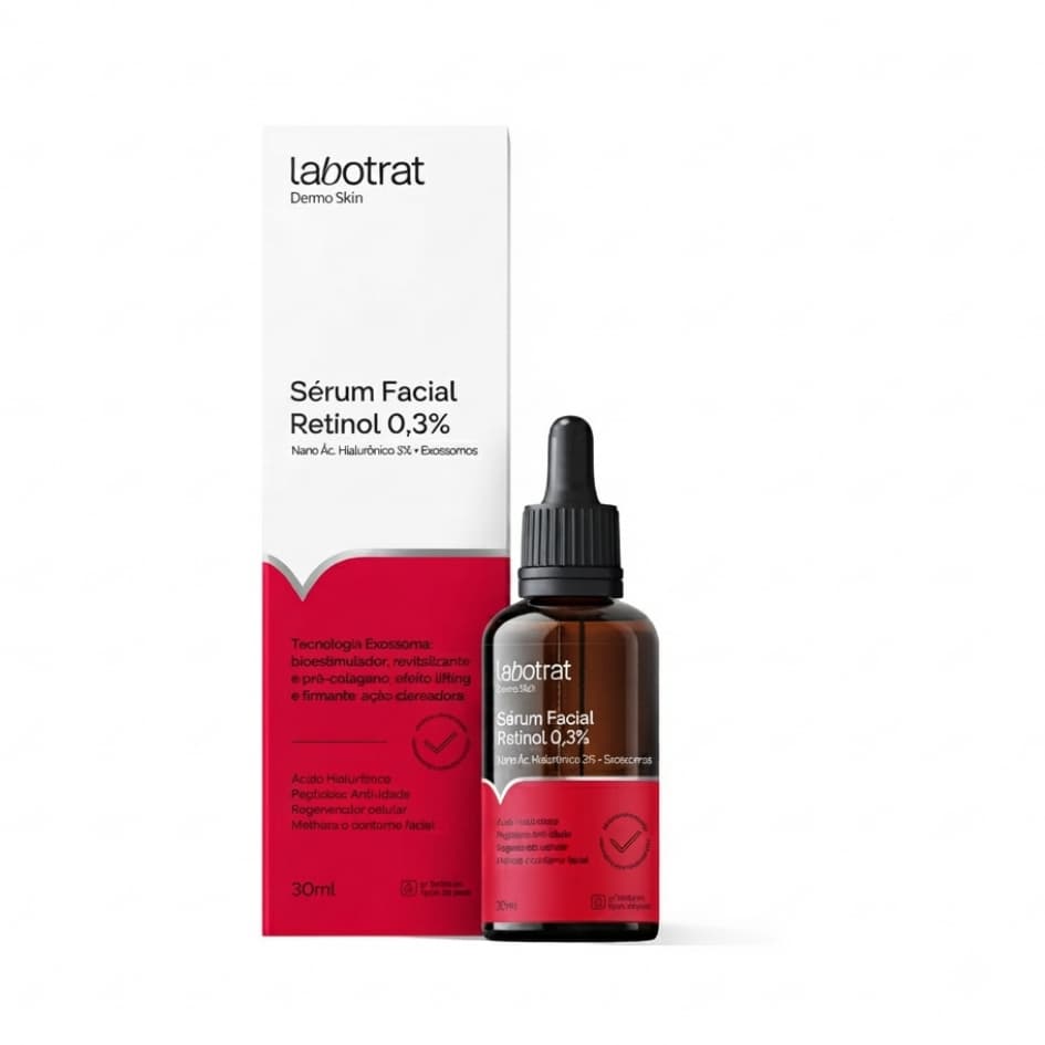 Sérum Facial Retinol 0,3% | Labotrat | Dermo Skin | 30ml | Anti-Idade e Firmeza