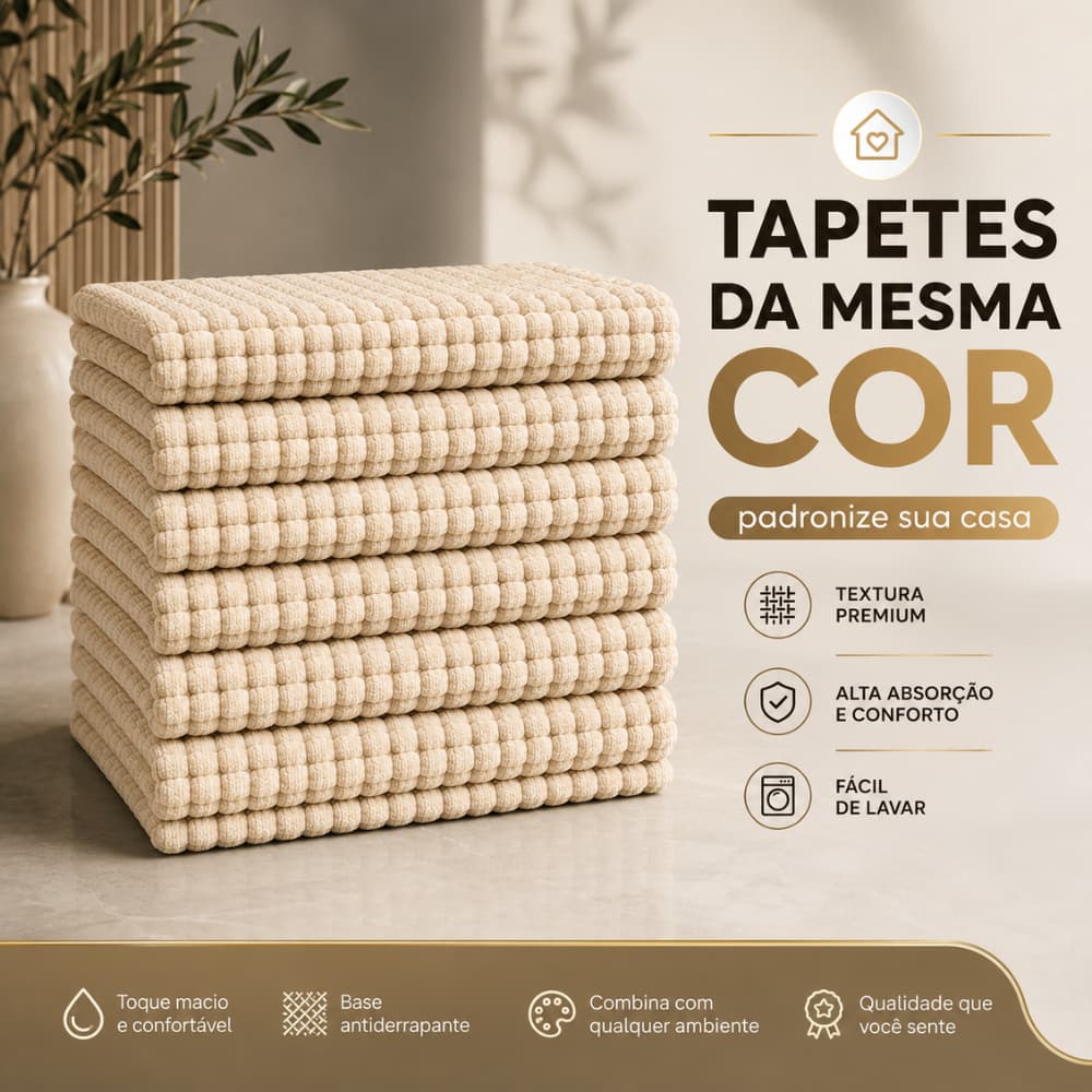 Kit Tapetes Bolinha de Banheiro Sala Quarto Cozinha 38x58cm Antiderrapante Microfibra Macarrão