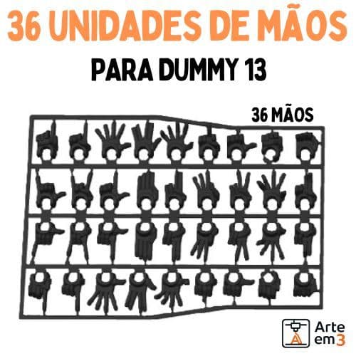 Kit 36 Mãos Hands Dummy 13 - Boneco Articulado Action Figure Brinquedo Educativo Varias Posições 3D