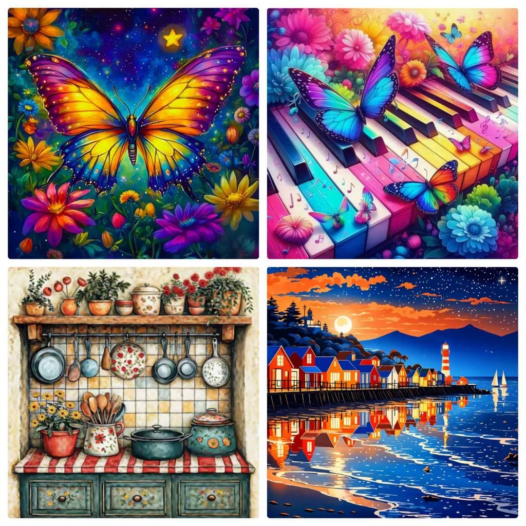Pintura de Diamante Diamond Painting 5D - 40x40cm ou 40x50cm