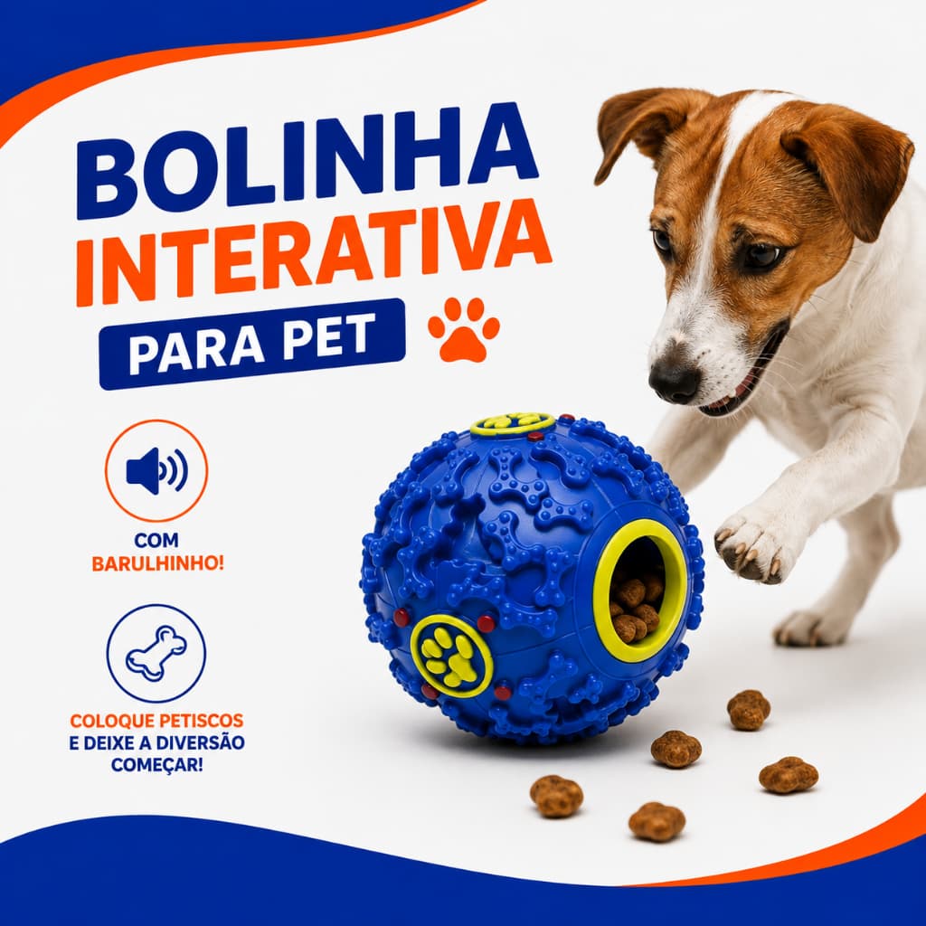 Bola De Petisco Interativa Para Cachorro Gato Brinquedo Pet