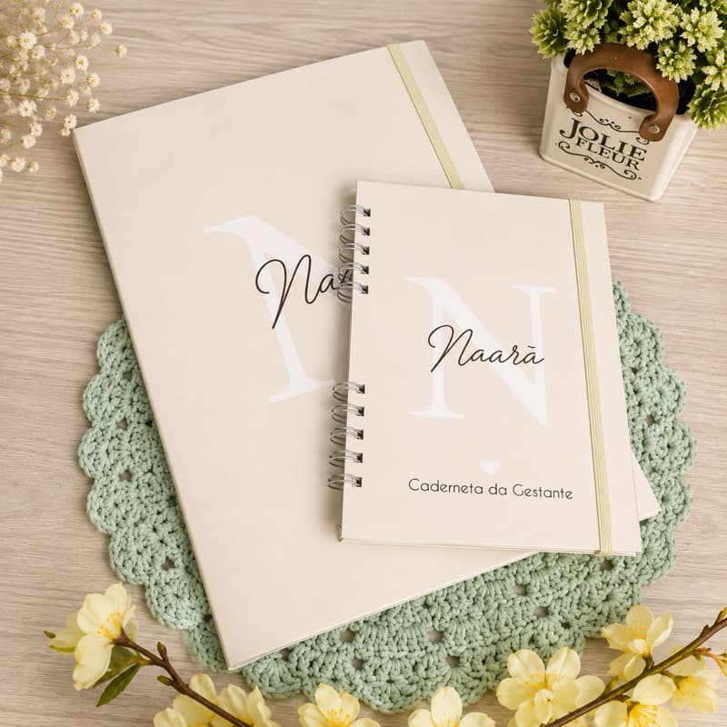 Kit Gestante Personalizado com nome - Pasta e Caderneta da Gestante