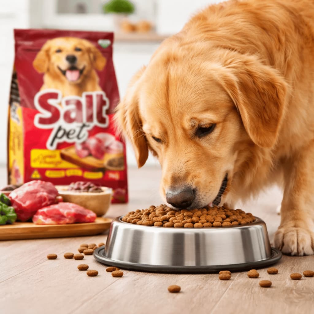 Salt Pet Ração para Cães Adultos | 7 a 15kg | Sabor Carne e Frango Sem Corante Saco Grande