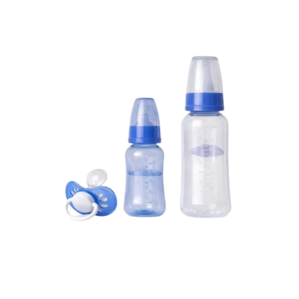 Kit 2 Mamadeiras E Chupeta Silicone New Baby Recém Nascido Livre De BPA Enxoval Bebê