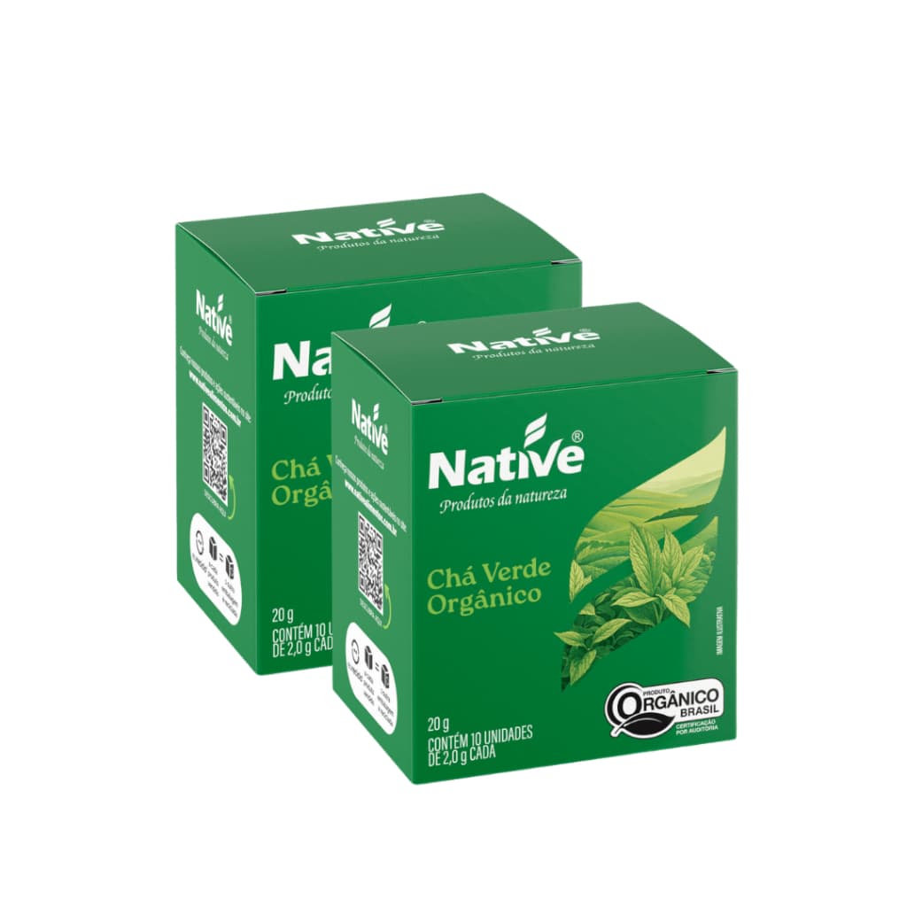 Kit 2 Chá Verde Orgânico Native Com 10 Sachês 20g