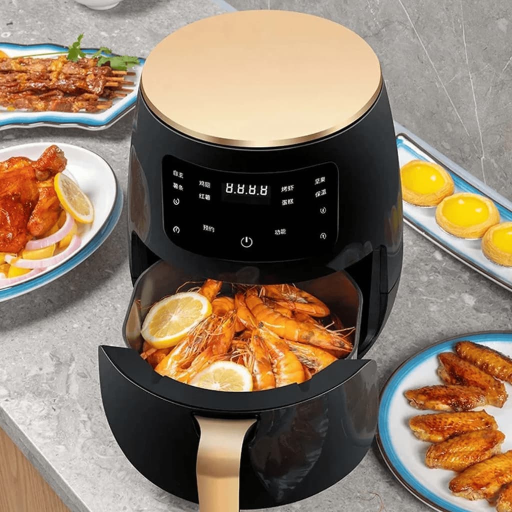 Air Fryer 6L Digital 110V 1500W Fritadeira Sem Óleo com Timer e Cesto Antiaderente SUNCHAN SUN-03