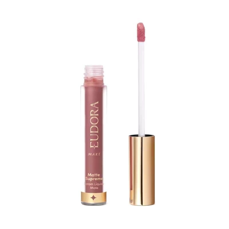 Batom Líquido Matte Supreme Eudora Rosa Nude Delicado 4ml