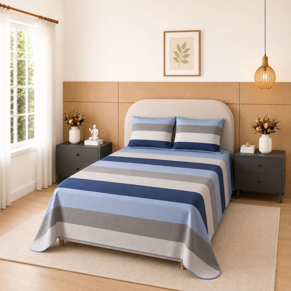 Jogo de Lençol Cama Estampado Casal Box 3Peças 2,20m x 2,40m Enxoval Toque de Algodão.