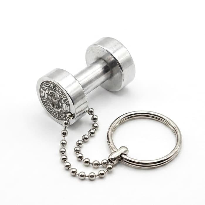 Chaveiro Fitness Halter Dumbbell Personalizado Metal Bodybuilding Em Construção Treino Academia