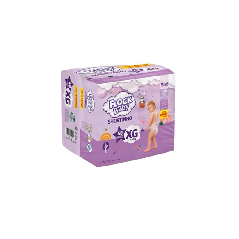 Fralda Descartável Flock Baby Shortinho XG 48 Unidades