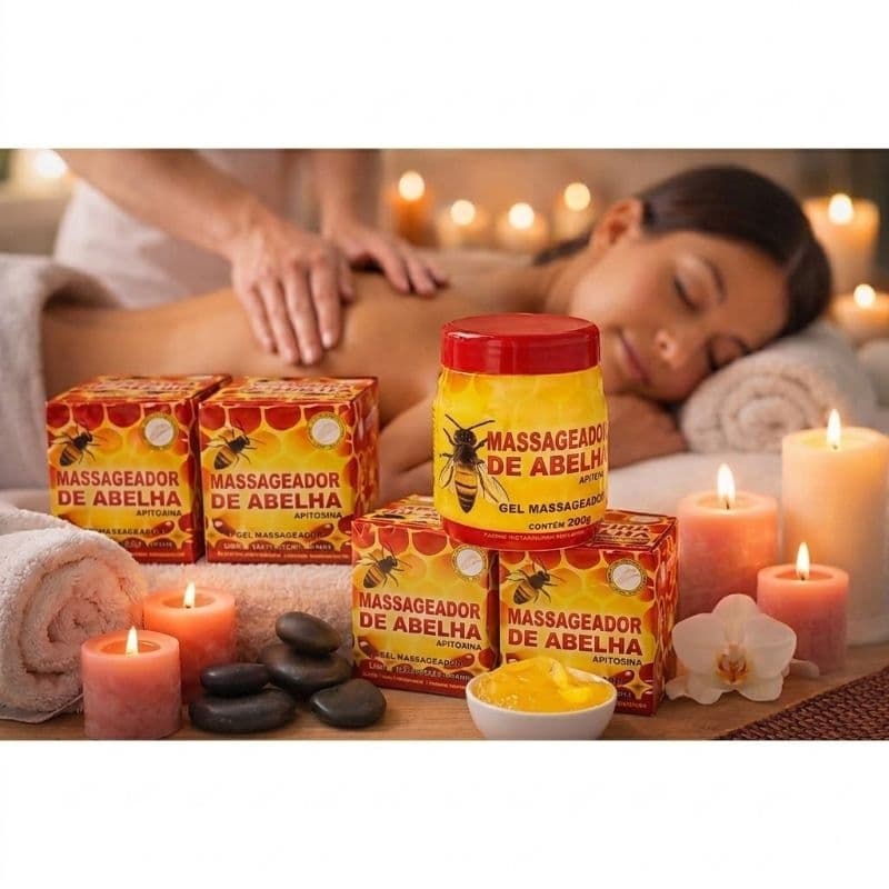 Kit com 6 Undidades Gel Massageador venen. de Abelha 200g - 100% Original