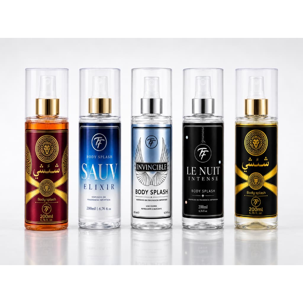 body splash 200ml inspirado em perfumes masculinos importados True Fragrance