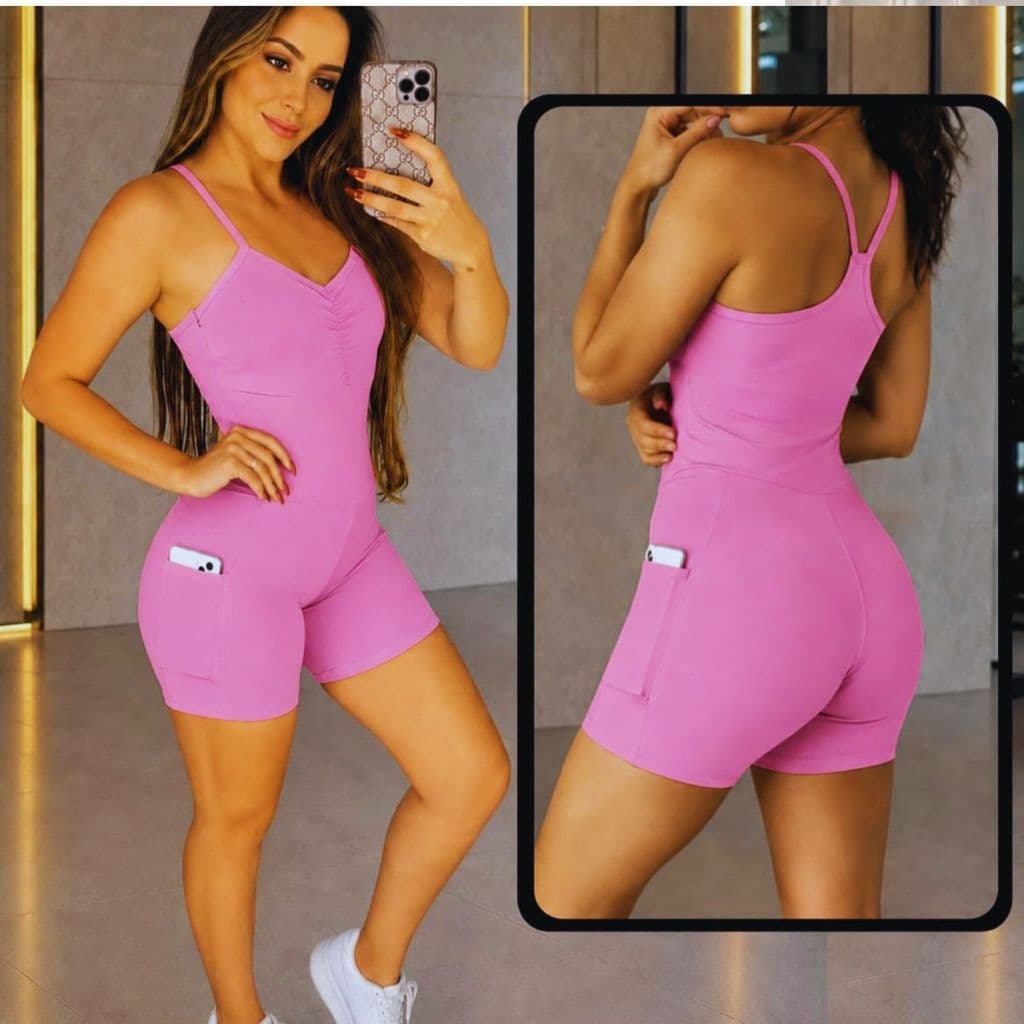 Macaquinho Feminino 100% Zero Transparência Alça e Bolso } Alta Compressão Estiloso Básico Elegante Roupas de Academia
