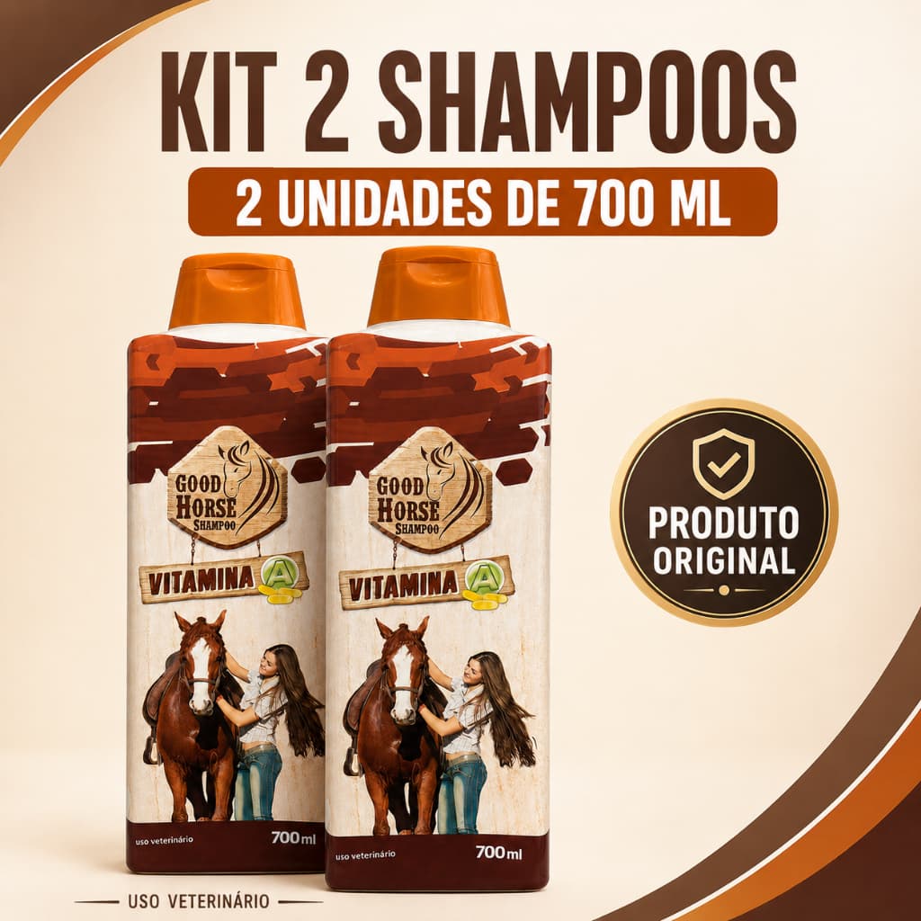 Shampoo Para Cavalo Good Horse Vitamina A 700ml Limpeza Maciez e Brilho da Pelagem Equina