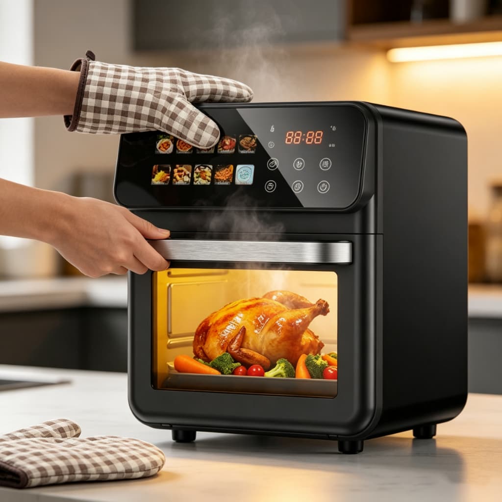127V/220V Air Fryer Forno Elétrico Digital 10L - Painel Digital Touch e Tecnologia 1350W-D15