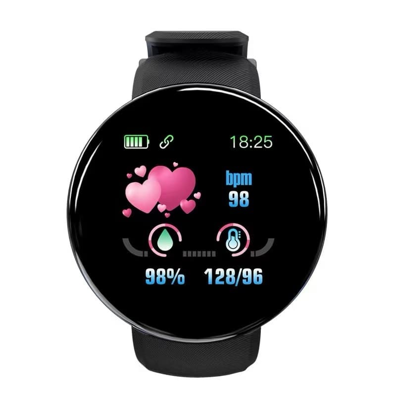Relógio D18 Smart watch Homens Mulheres Pedômetro Rastreador De fitness Esportivo Monitoramento Da Pressão Arterial À Pr
