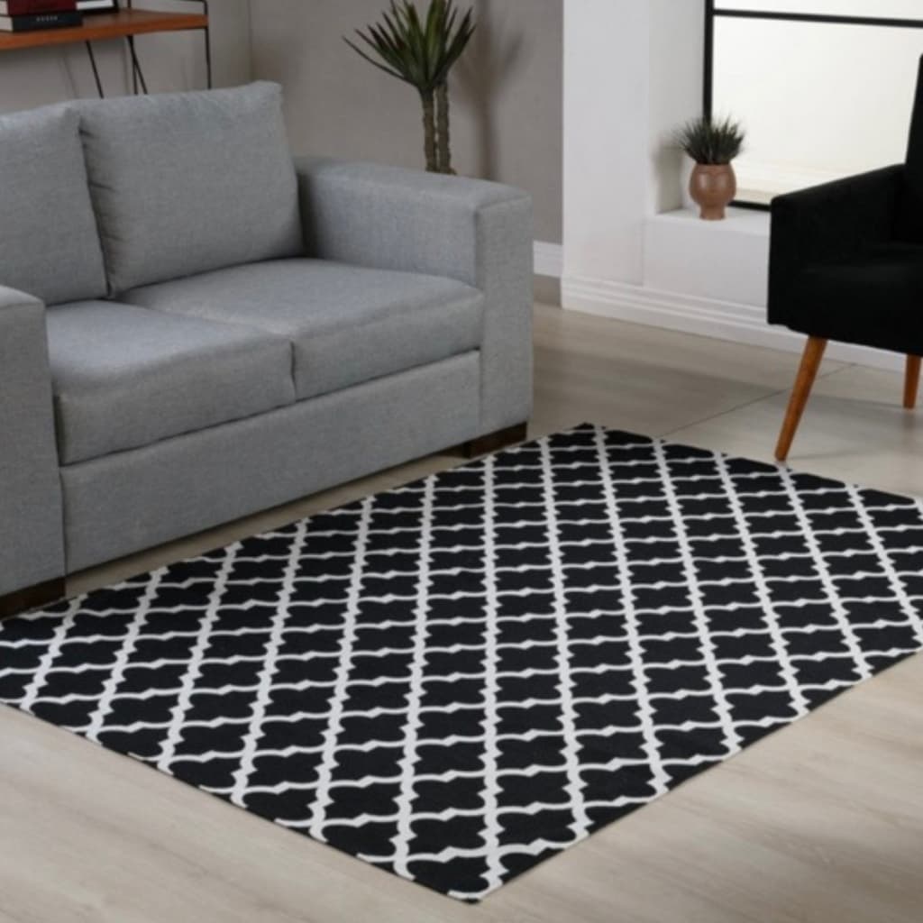 Tapete Jacquard Grande 3,00 m x 2,00m Antiderrapante Geométrico Sala Escritório Quarto
