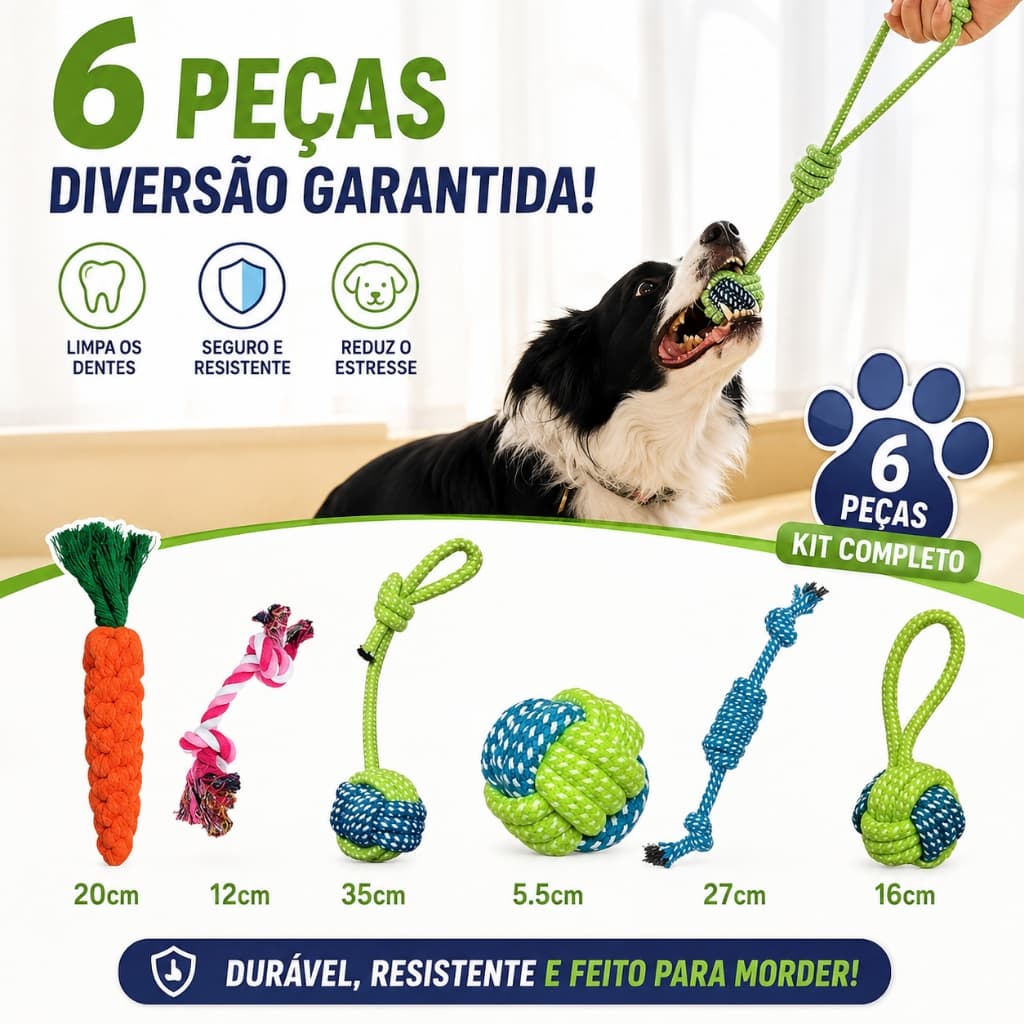brinquedo pet corda , mordedor para cachorro, resistente interativo, porte médio