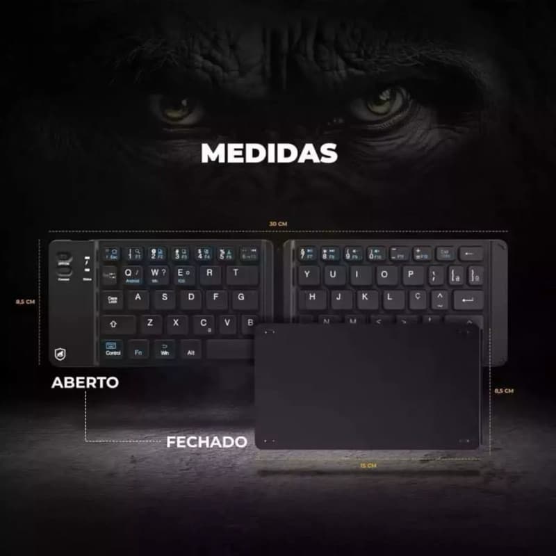 Teclado Com Mouse Dobrável Bluetooth Portátil E Mouse Sem Fio Wireless