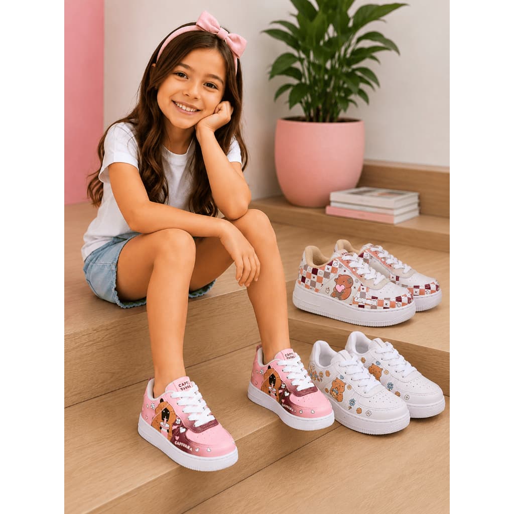 Tenis Infantil Meninas Confortavel Solado Costurado 26 ao 33