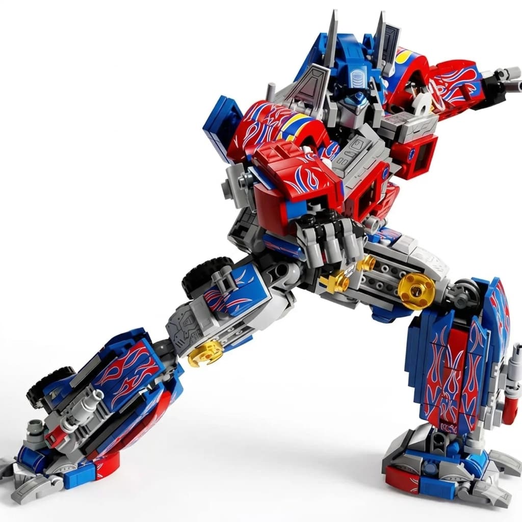 Boneco de lego Optimus Prime Transformers Com 624 Peças Blocos de Montar Tipo Lego Colecionável
