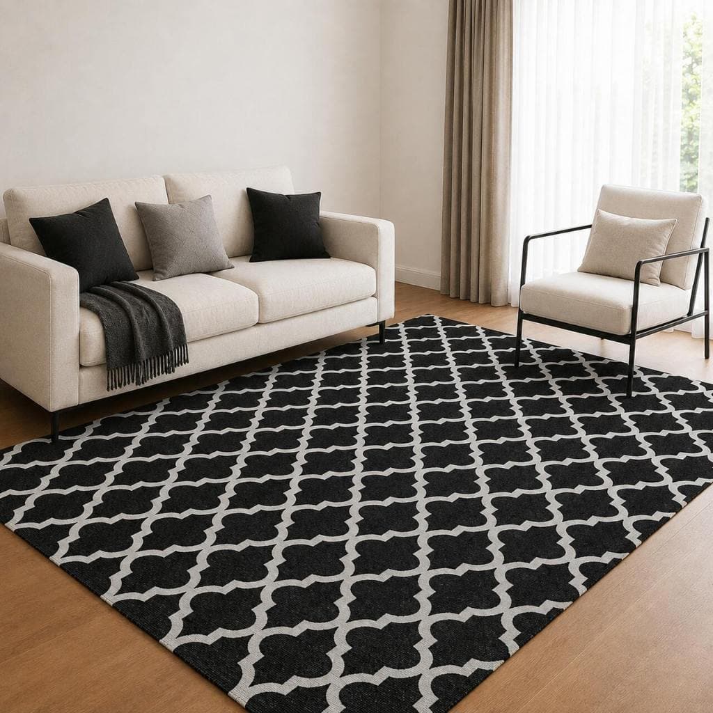 Tapete Jacquard Antiderrapante 1,00 x 1,40 e 2,00 x 1,40 Decoração Sala Quarto