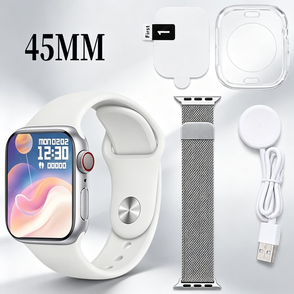 Relógio Inteligente Smartwatch com Chamada Bluetooth Monitor de Saúde Calculadora e Compatível Android/iOS