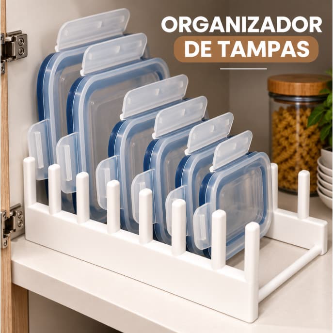 Organizador Tampas de Potes e Panelas Para Armarios e Pias Suporte de Tampas Cozinha Multiuso Para 8 Tampas