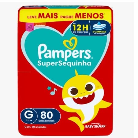 Fralda Pampers Supersequinha M90/G80/XG70/XXG66