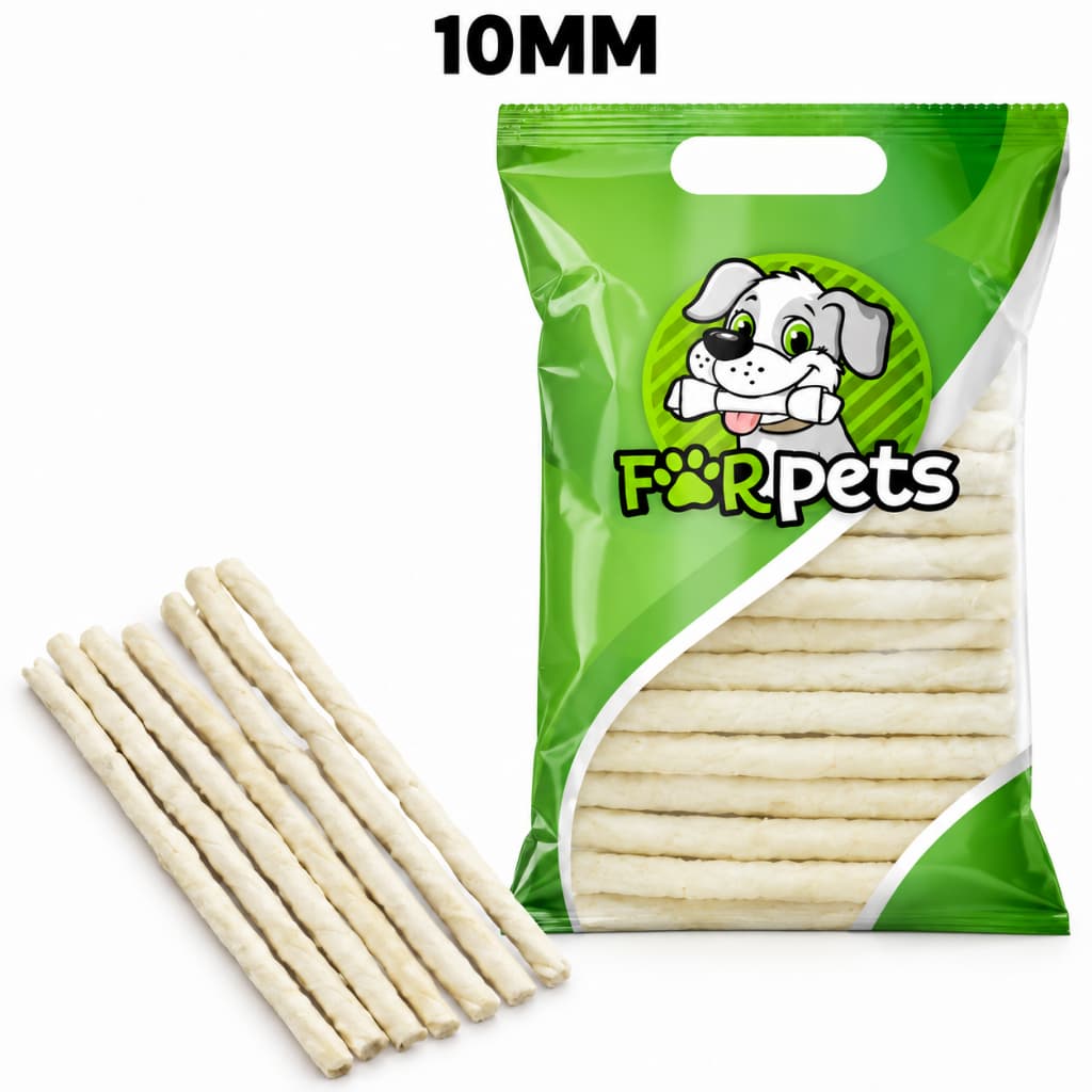 Osso Palito Couro para Cães 10MM - 1kg