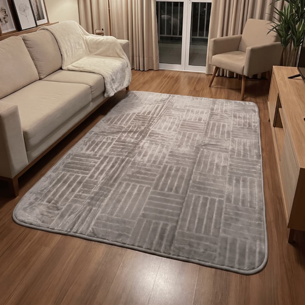 Tapete de Sala e Quarto Grande 1,40m x 2,00m Mônaco Aveludado Premium Várias Cores Antiderrapante Moderno Macio