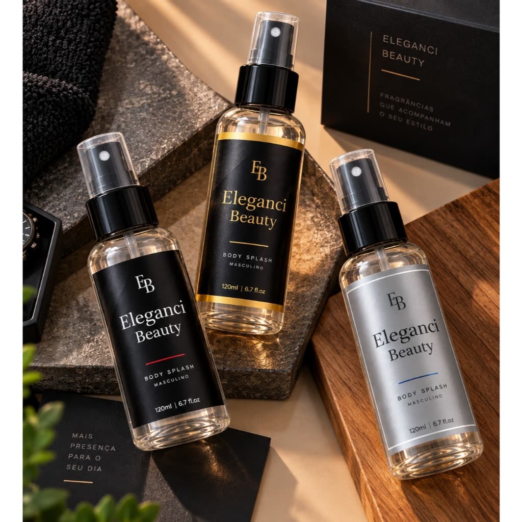 Kit 3 Body Splash Masculino Premium Inspirado Perfume Importado Fragrância Alta Perfumaria Árabe