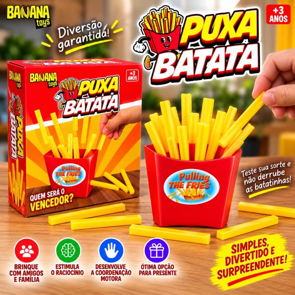 Pula Batata Brinquedo Infantil Jogo Tabuleiro Educativo Puxa Batatinha Família Menino Menina Todas as Idades