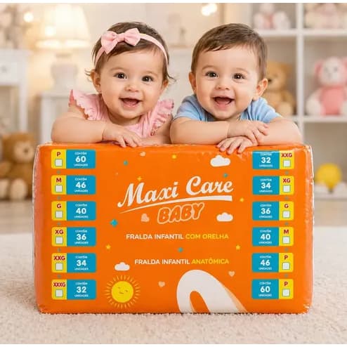 Fralda Descartável Infantil Maxi Care Mega