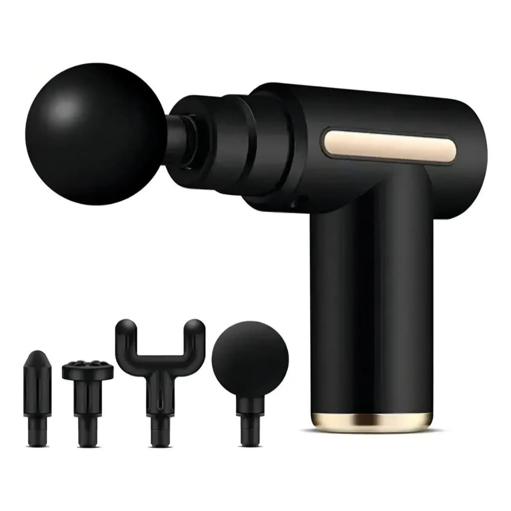 Massageador Pistola Elétrico Profissional Muscular Portátil Prata | Massageador de Percussão para Relaxamento,