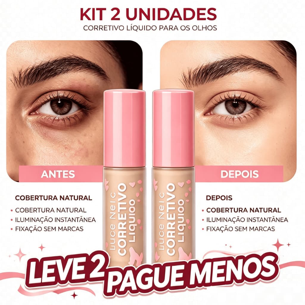 Corretivo Líquido I Base Líquida Lua & Neve I Alta Cobertura e Longa Duração I efeito Matte -  LEVE 2 PAGUE MENOS