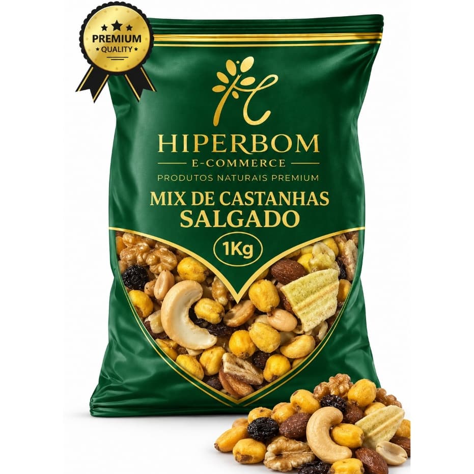 Mix de Castanhas Salgado 1KG - Nuts Saudavel Premium