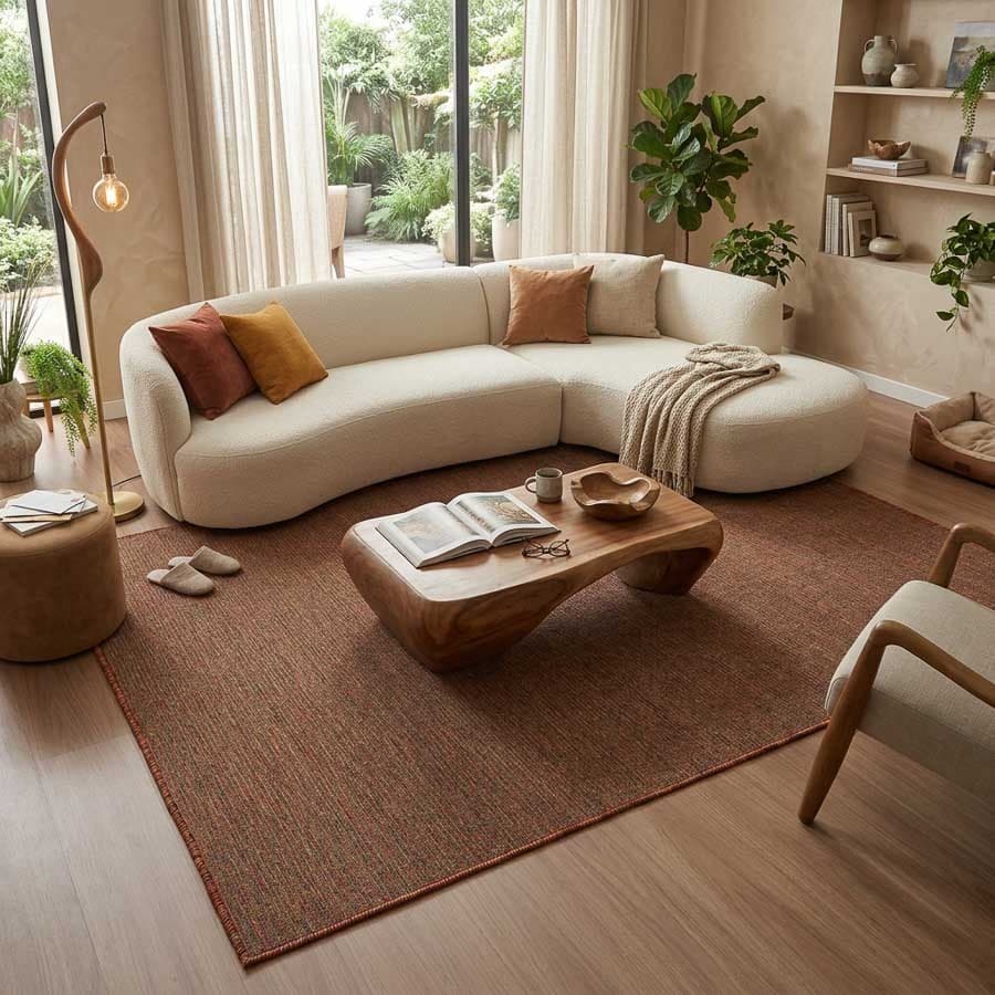 Tapete Para Sala 2x2,50 Sisal Sintético Grande Moderno Antialérgico Antiderrapante Decorativo Para Quarto Sala de Jantar