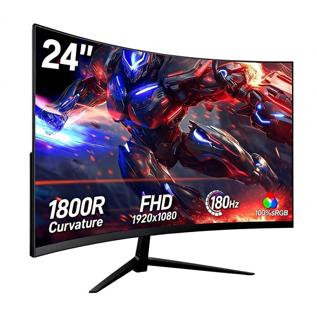 Monitor curva Gamer 24" 180Hz IPS Full HD 1ms HDMI DP Alto-falantes Integrados VESA