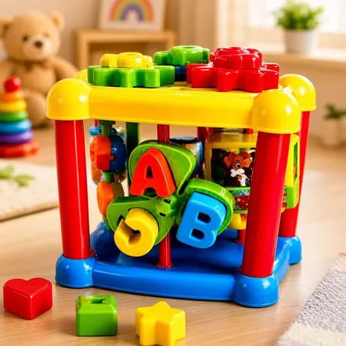 Bloco Baby Brinquedo Educativo e Interativo para Bebês Cubo Didático Formas Geométricas