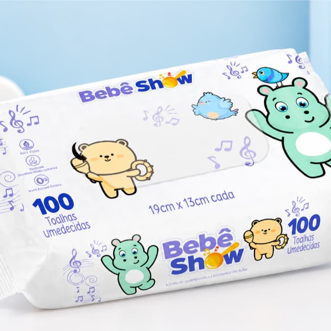 Kit 10 Lenço Umedecido Bebe Show 100 Toalhas Cada