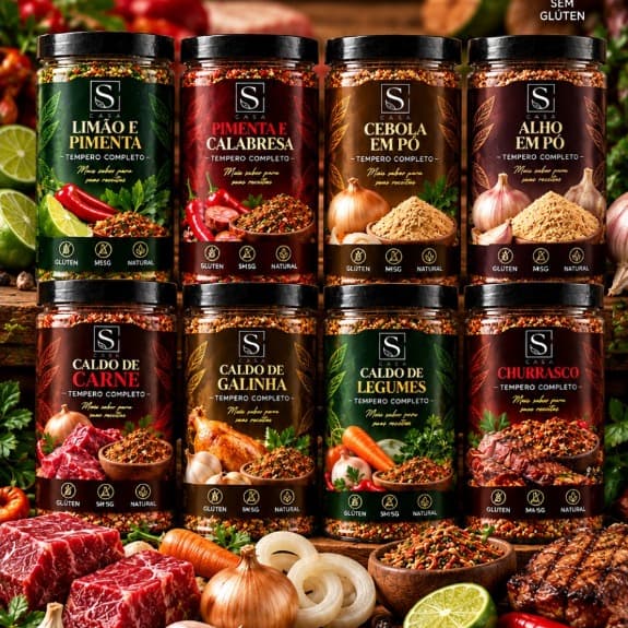 kit 10 Temperos Condimento Cozinha Variado Promoção 2KG