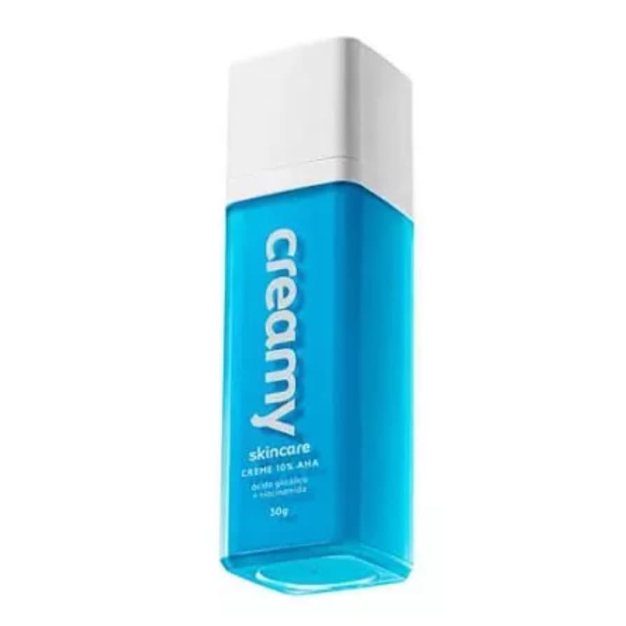 Creamy Skincare Creme 10% AHA Ácido Glicólico + Niacinamida 30g Anti-Idade Clareador Poros