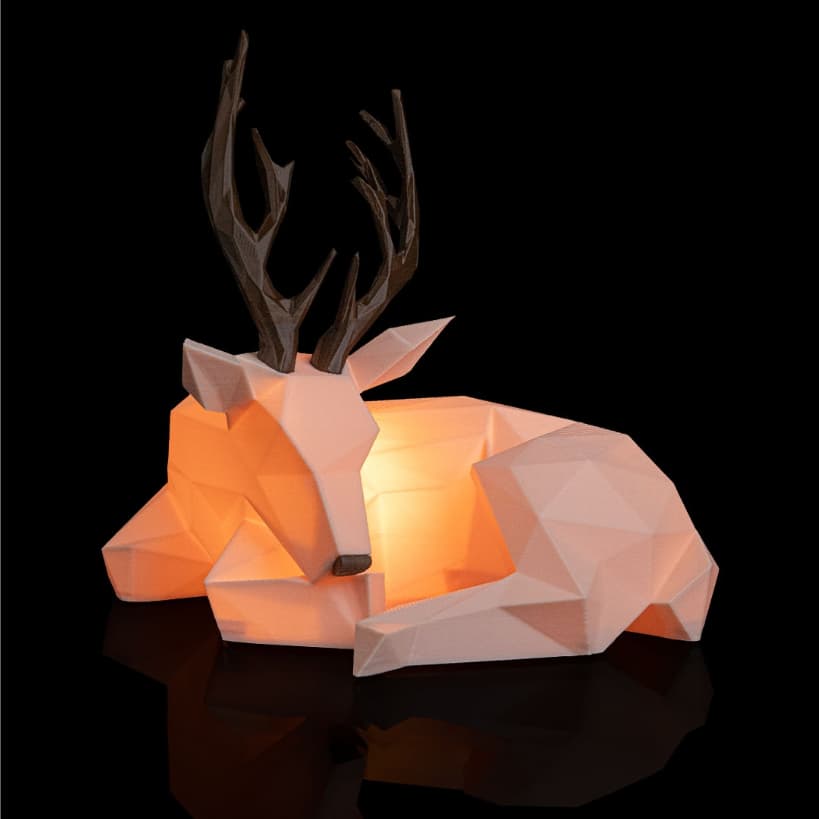 Luminária De Mesa Rena Geométrica Natal Decoração Led,  Vela de LED a bateria (Já inclusa).